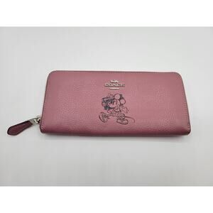 Coach Disney Minnie Mouse Pink Long Wallet